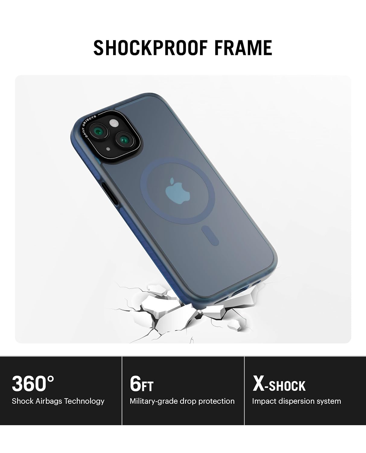 DailyObjects Polycarbonate Case For iPhone 13 Compatible With Mag-Safe Wireless Charging,Blue Nimbus Slim Shockproof Back Cover - Image 5